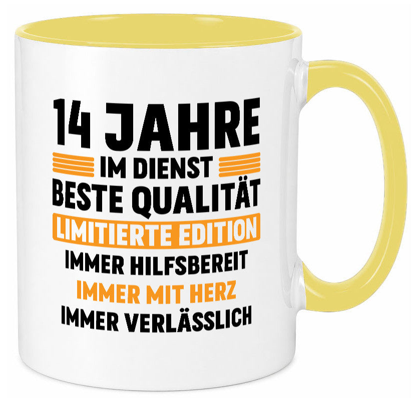 14 Jahre im Dienst | Jubiläum Arbeit v2 Geschenk Kollegen Büro lustiger Spruch