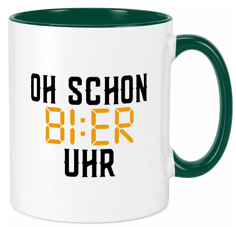 Oh schon Bier Uhr | Biertrinker Party Feiern Pils Humor Geschenkidee Tasse