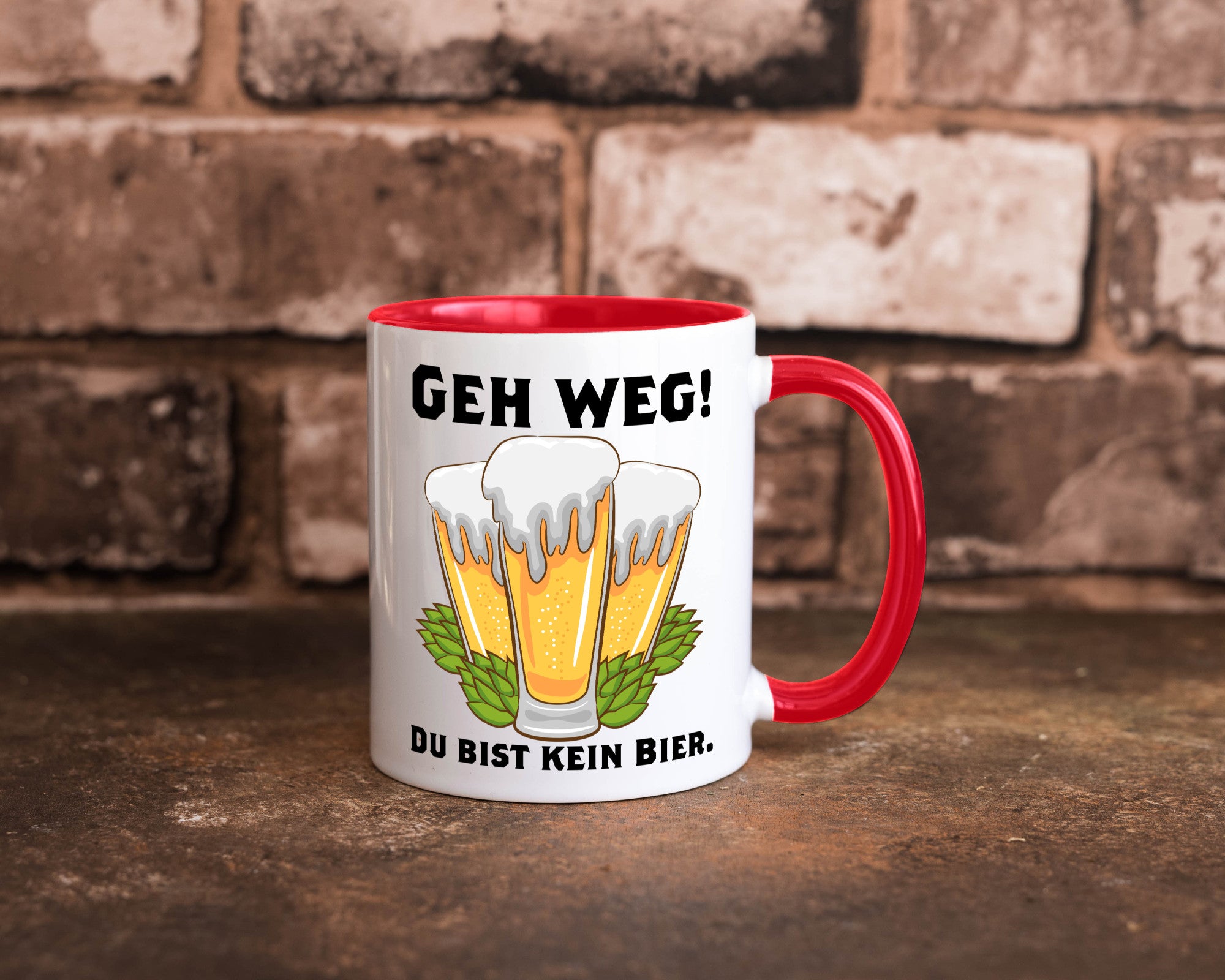 Geh weg du bist kein Bier | bierliebhaber v2 Humor Geschenkidee Tasse