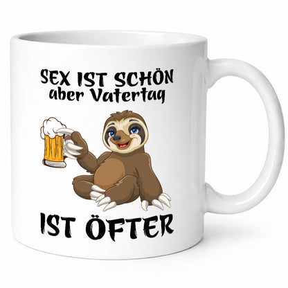 Sex ist schön | Vatertag öfter Bier Faultier Humor Familie Geschenkidee Tasse