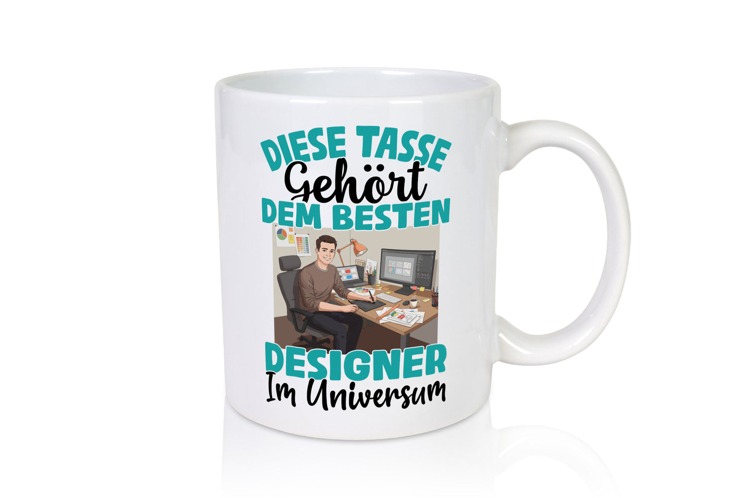 Im Universum: Designer Beruf | Mode lustig Arbeit Kollegen Büro Geschenk Tasse