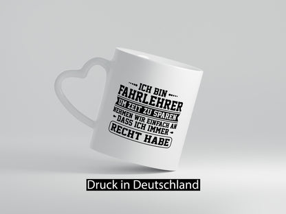 Fahrlehrer um Zeit zu sparen, hab immer Recht| Pünktchen Humor Geschenkidee