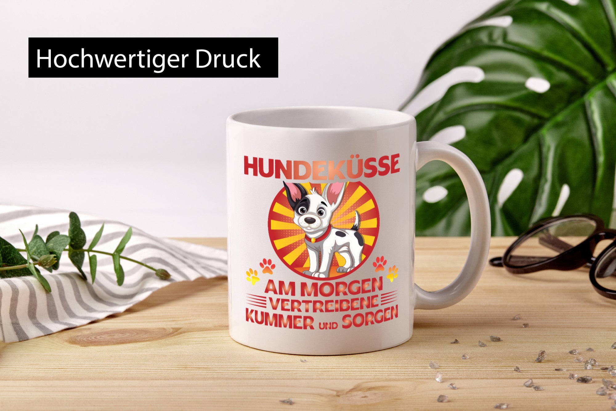 Hundeküsse am Morgen vertreiben kummer und Sorgen | Hund Geschenk Tierliebhaber