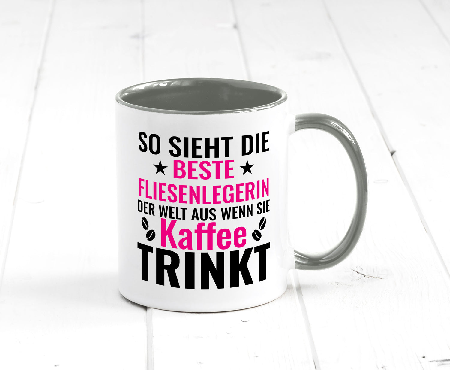Kaffee trinkt: Fliesenlegerin | Fliesenlegen Bau Humor Geschenkidee Tasse