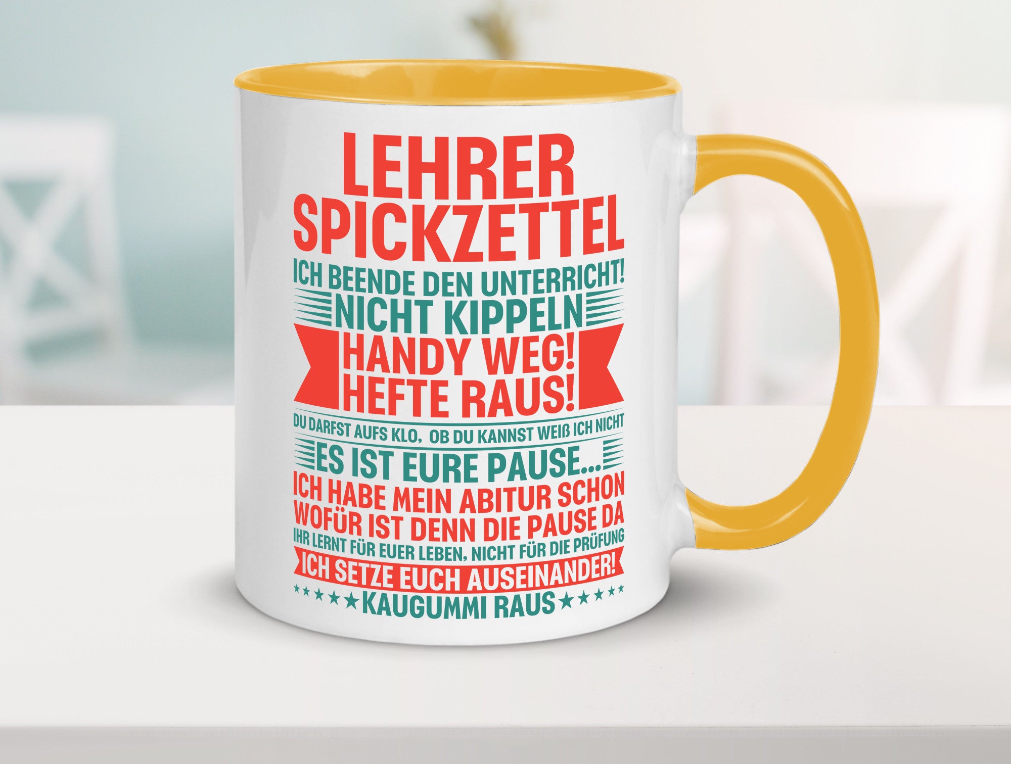 Lehrer Spickzettel | Beruf Tasse lustiger Spruch vl4 lustig Arbeit Kollegen