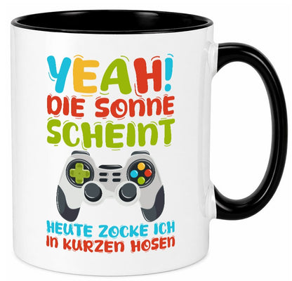 Sommer | in Kurze Hosen Zocken Zocker Gamer lustig Humor Geschenkidee Geschenk Tasse