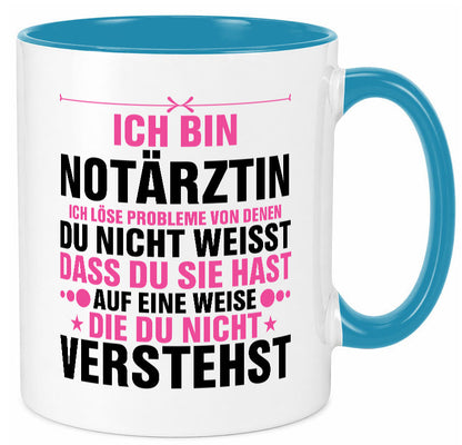 Löse Probleme: Notärztin | Ãrztin v2 lustiger Spruch Geschenk Humor Tasse