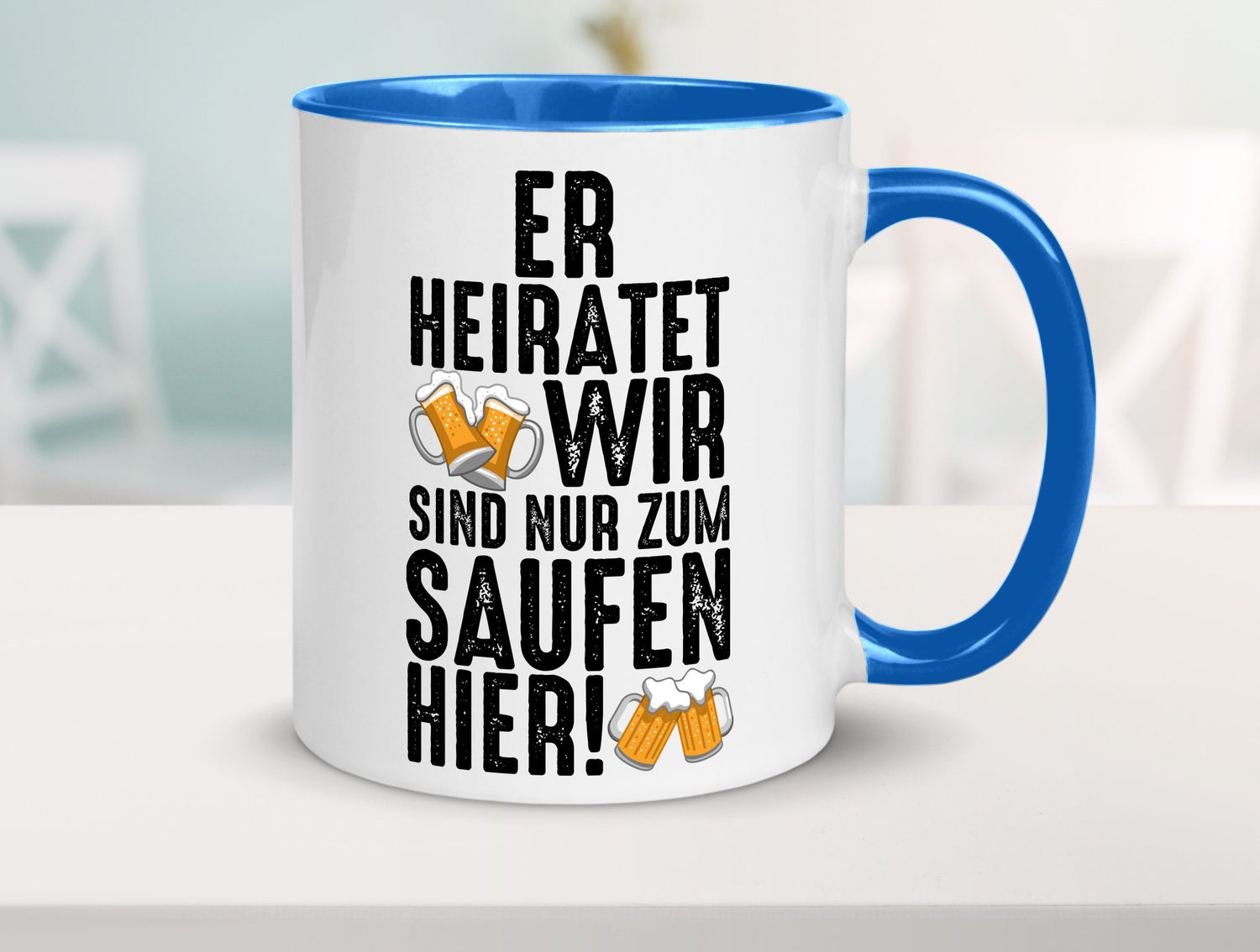 JGA | Er heiratet Junggesellenabschied Polterabend v2 lustiger Spruch Geschenk