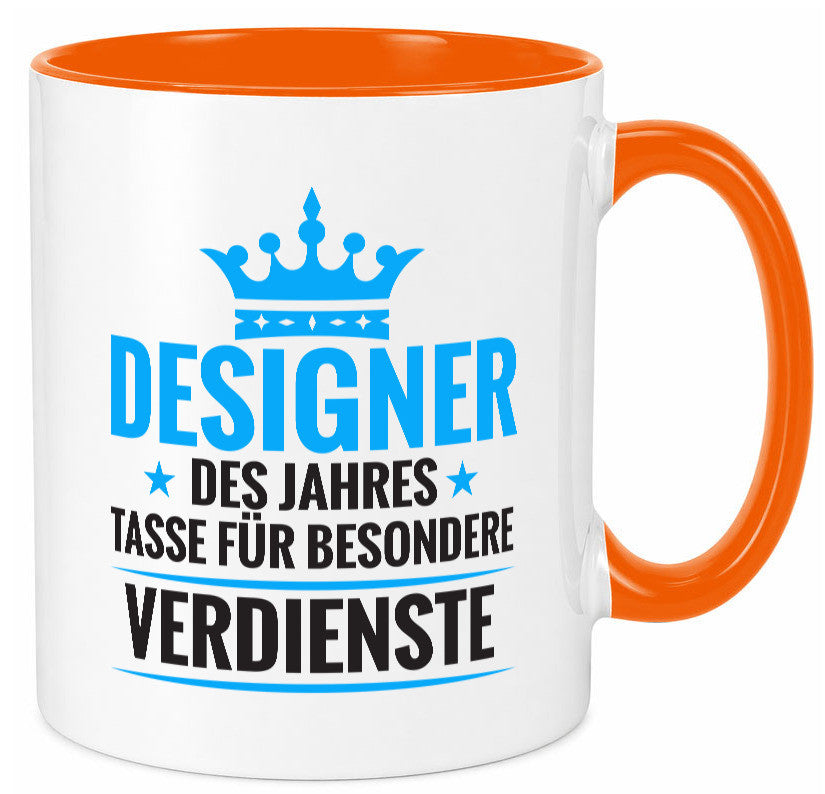 Besonderer Verdienst: Designer Beruf | Mode Geschenkidee Arbeit Kollegen Büro Tasse