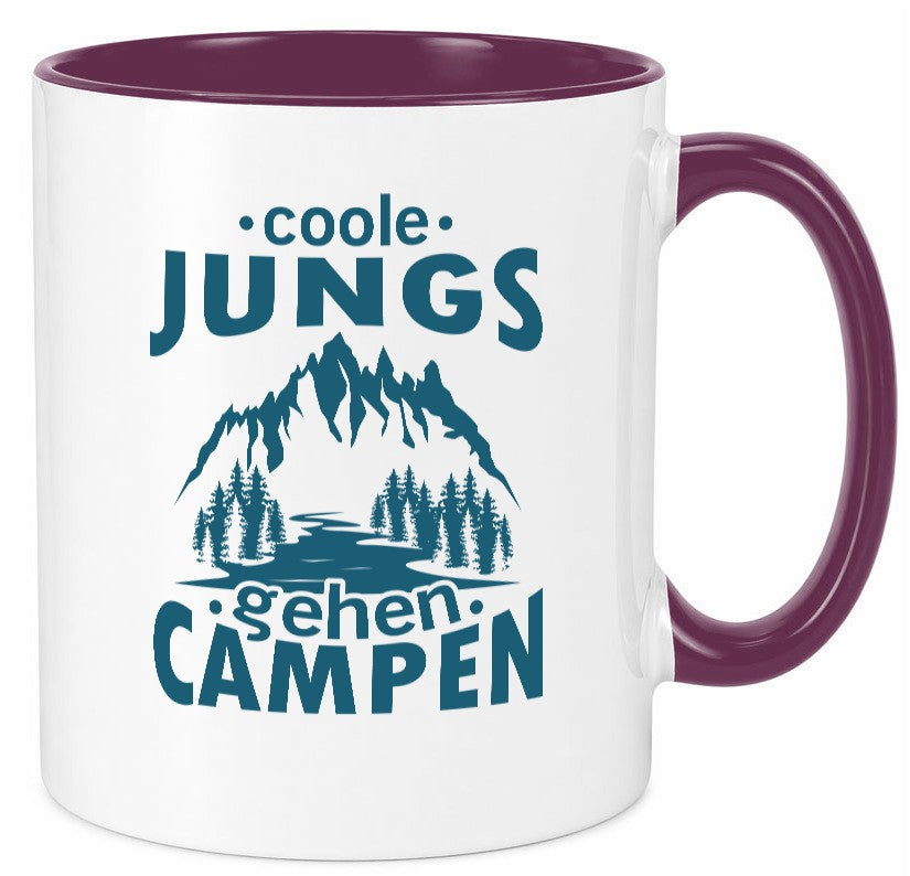 Coole Jungs gehen Campen | Berge See Geschenkidee Humor Tasse