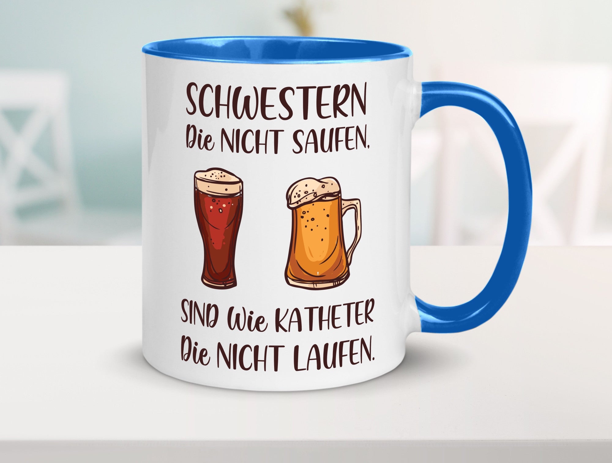 Schwestern die nicht saufen, Katheder laufen | Gläser lustiger Spruch Geschenk
