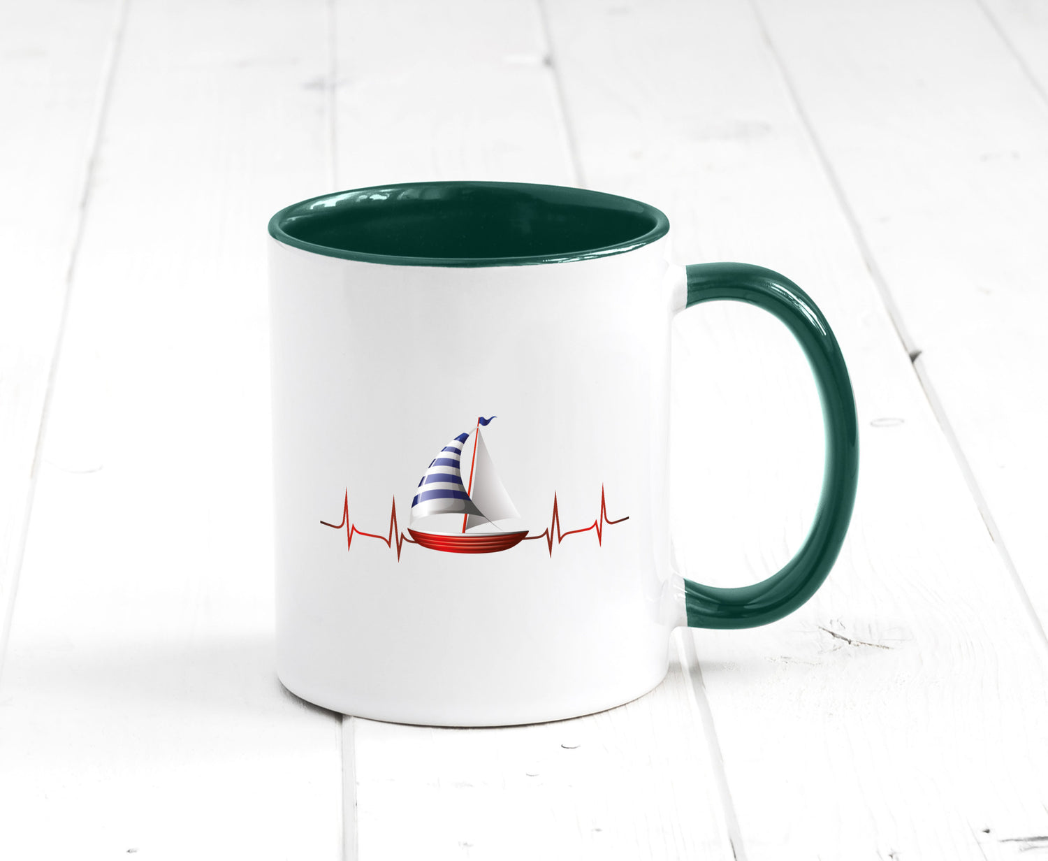 Segelboot Herzschlag | Segler segeln Boot Kapitän Geschenk Humor Geschenkidee