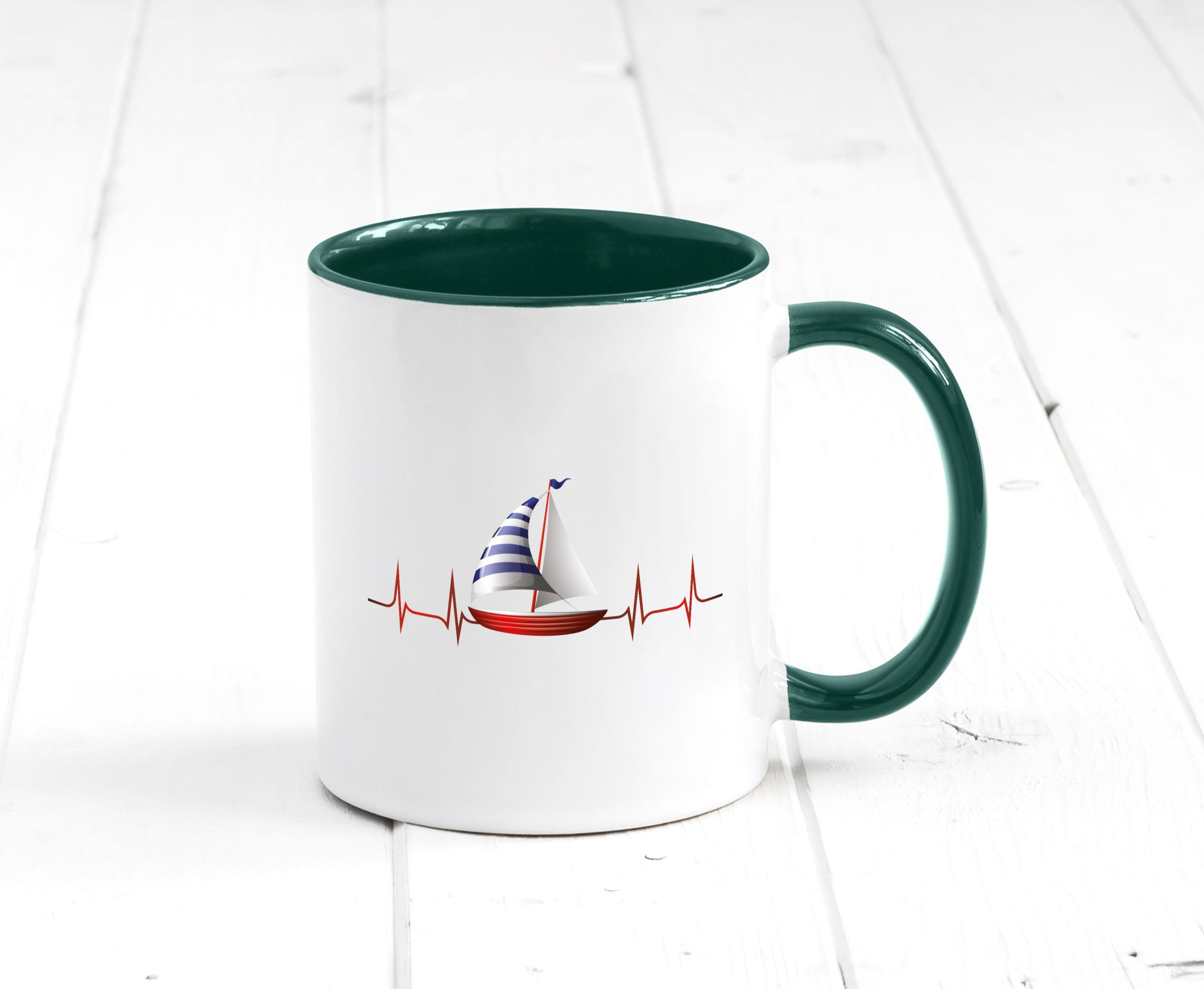 Segelboot Herzschlag | Segler segeln Boot Kapitän Geschenk Humor Geschenkidee