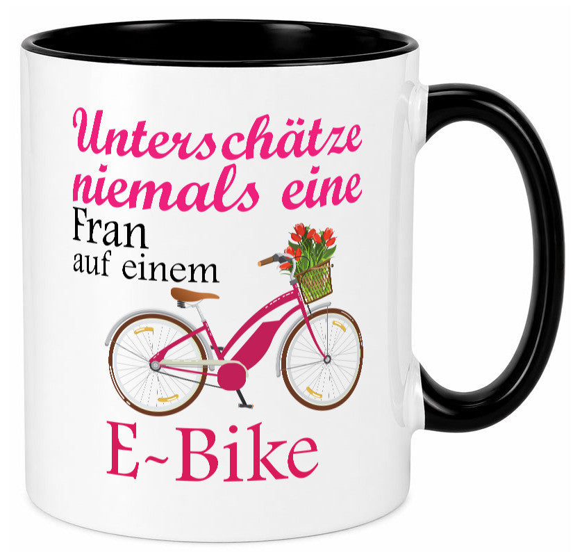 Unterschätze niemals eine Frau | E-Bike Sport Rad fahren lustig Humor