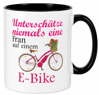 Unterschätze niemals eine Frau | E-Bike Sport Rad fahren lustig Humor