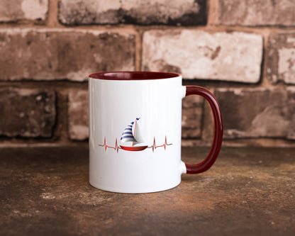 Segelboot Herzschlag | Segler segeln Boot Kapitän Geschenk Humor Geschenkidee