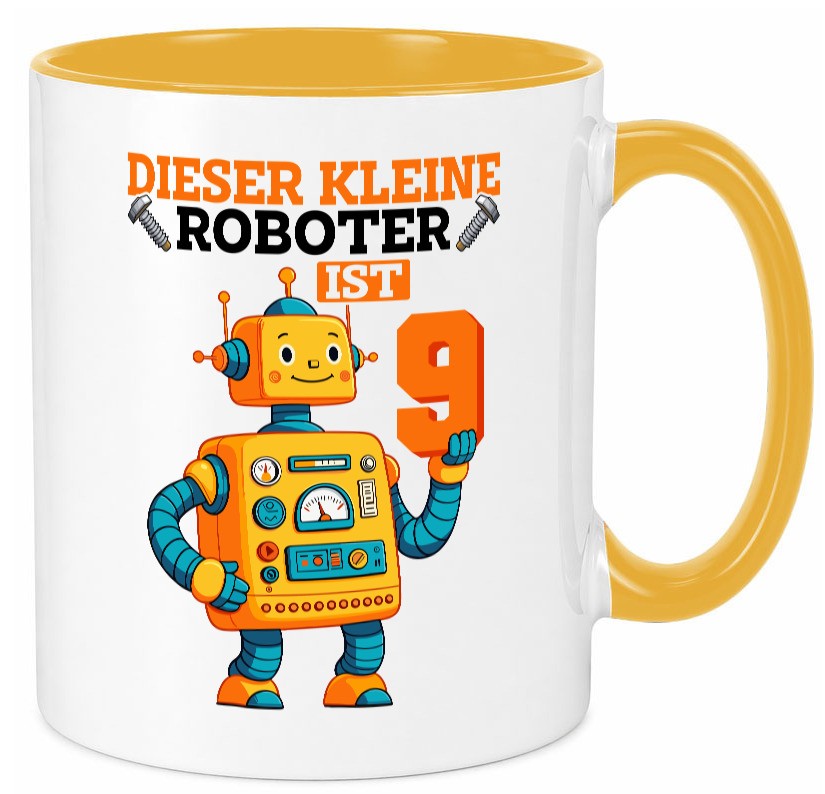 9. Geburtstag | 9 Jahre Roboter Junge lustig Geschenkidee Geschenk Tasse