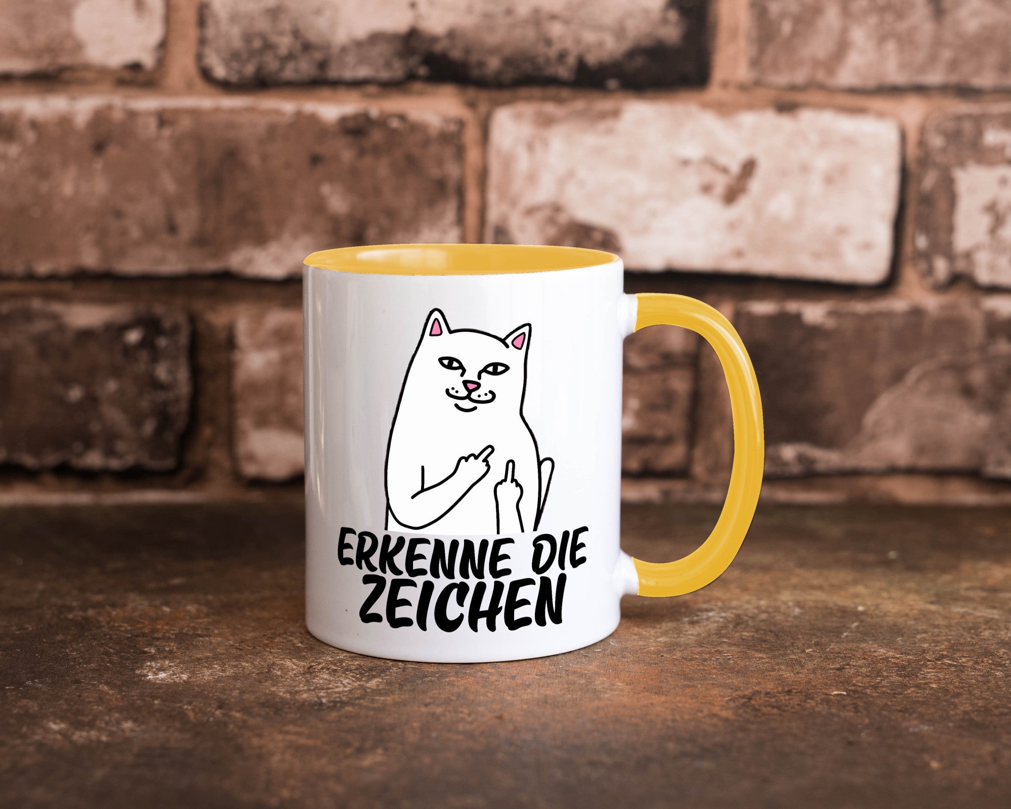 Erkenne die Zeichen | Katze Schatten Mittelfinger Geschenk Tierliebhaber Humor