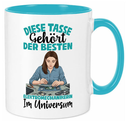 Im Universum: Elektromechanikerin | Mechanikerin lustig Humor Geschenkidee Tasse