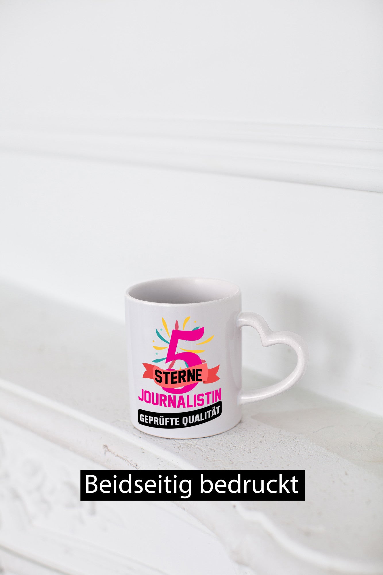 5 Sterne Journalist geprüfte Qualität Humor Geschenkidee Tasse