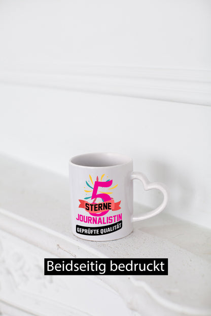 5 Sterne Journalist geprüfte Qualität Humor Geschenkidee Tasse