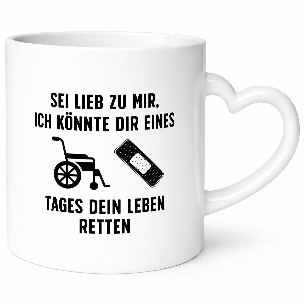 Sei lieb, ich kann Leben retten | Rollstuhl Pflaster lustiger Spruch Geschenk