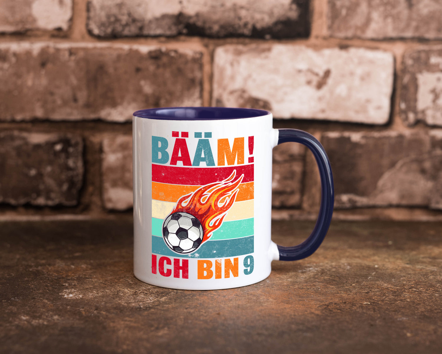 9. Geburtstag | Bääm ich bin 9 Fußball Geschenkidee Humor Tasse