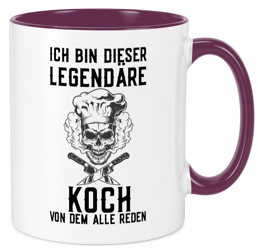 Legendärer Koch | Haubenkoch Totenkopf Küchenchef lustiger Spruch Geschenk Tasse