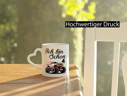 4. Geburtstag | Monster truck 4 Jahre Geschenkidee Humor Tasse