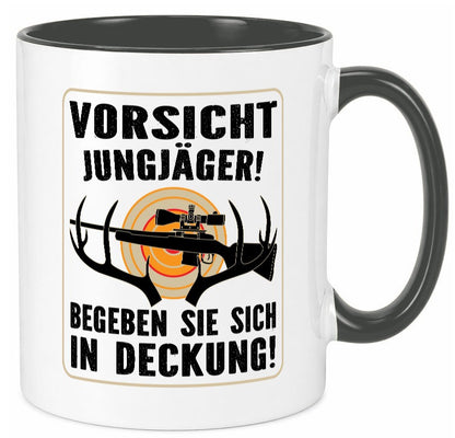 Votsicht Jungjäger | In Deckung Neuling beim Jagen lustig Humor Geschenkidee Tasse