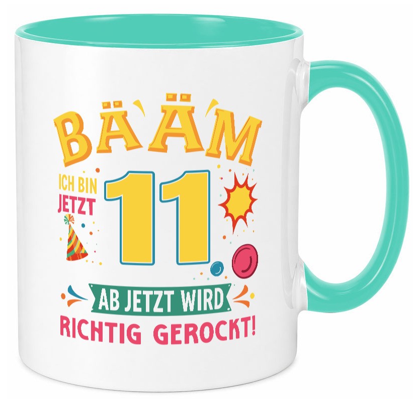 11. Geburtstag | 11 Jahre ab jetzt wird richtig gerockt lustig Geschenkidee Tasse