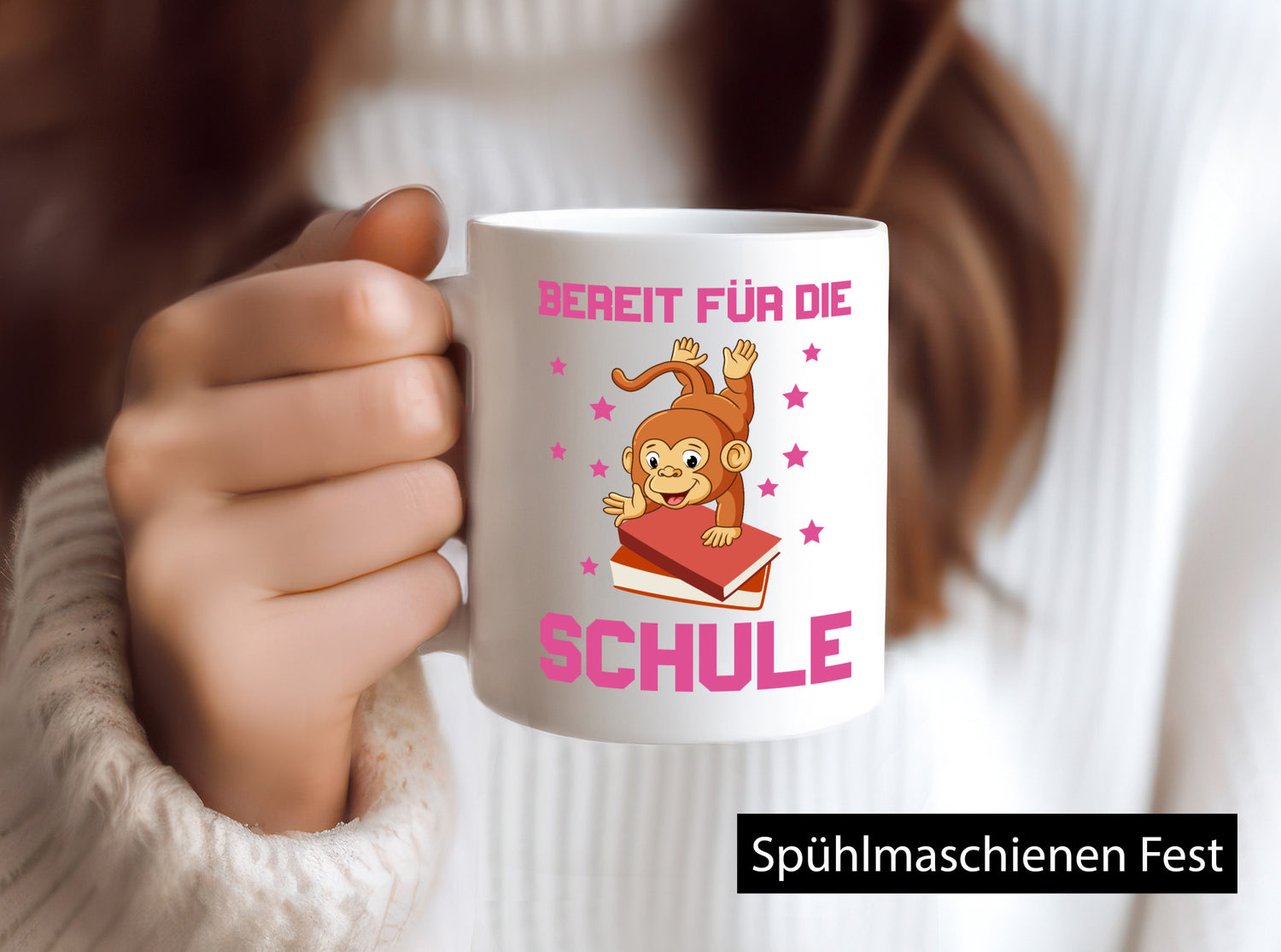 Bereit für die Schule | Einschulung Sterne Affe Geschenk Humor Geschenkidee
