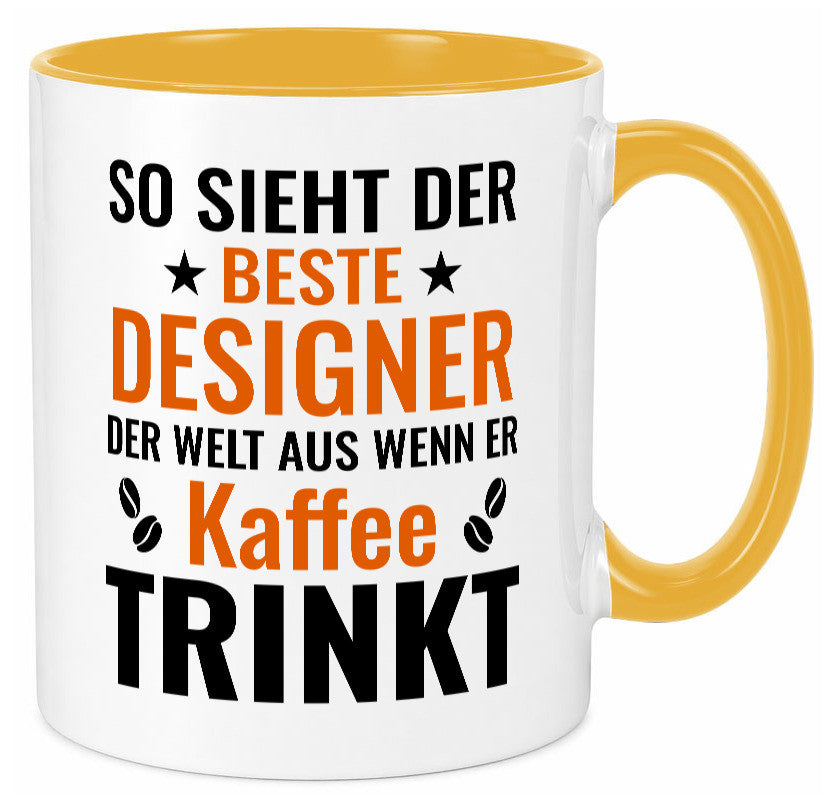 Kaffee trinkt: Designer Beruf | Mode Geschenkidee Arbeit Kollegen Büro Humor