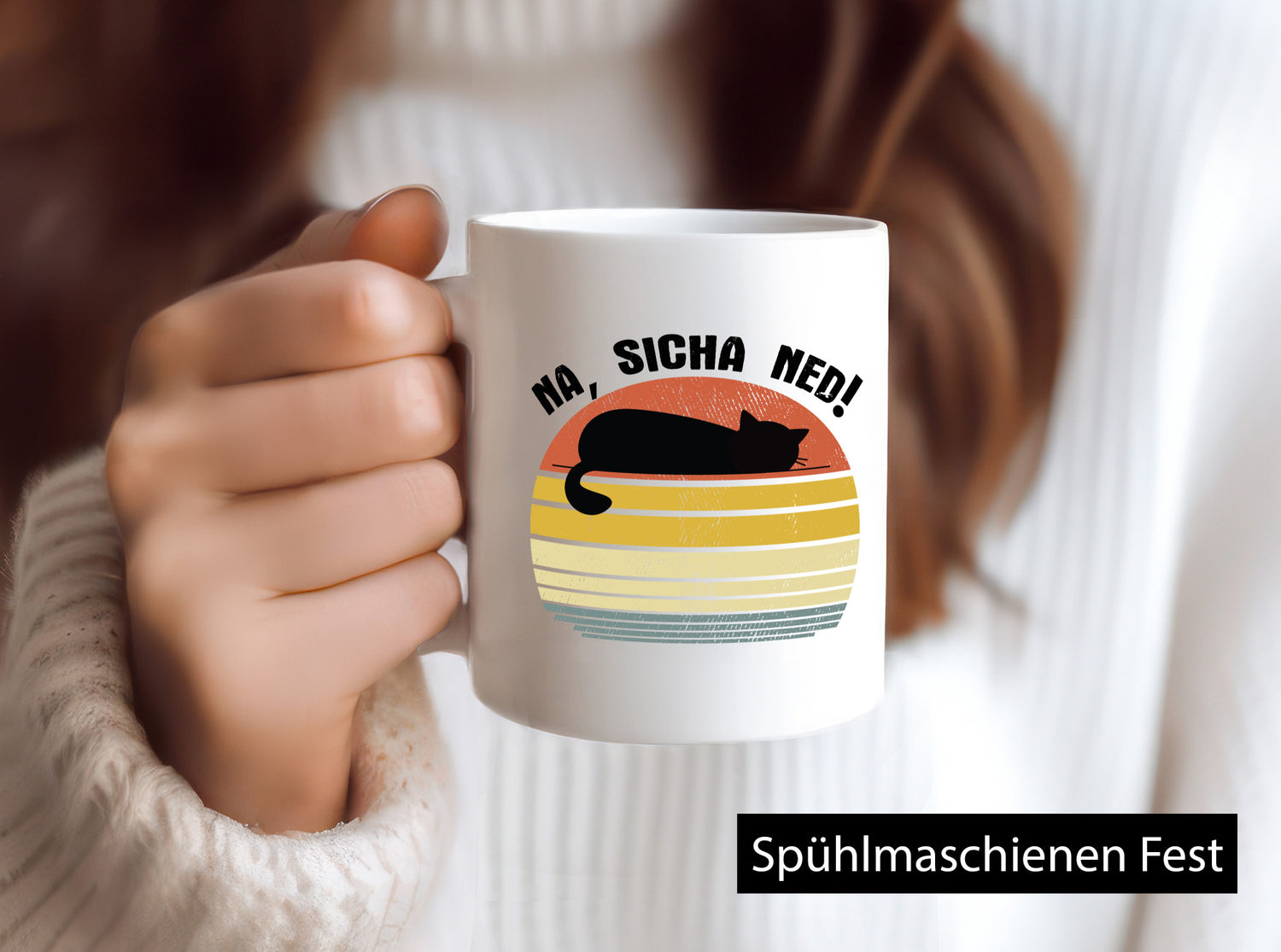 Na, sicha ned! | Katze Farben lustiger Spruch Geschenk Tierliebhaber Humor Tasse