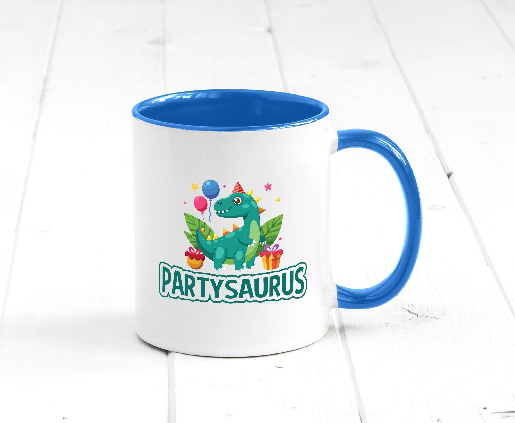 Partysaurus | Geburtstag Dinosaurier Luftballon Geschenkidee Humor Tasse