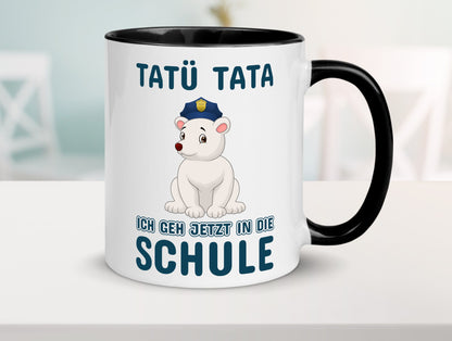Polizei Eisbär | Tatü Tata Einschulung Tasse Schule lustig Humor Geschenkidee