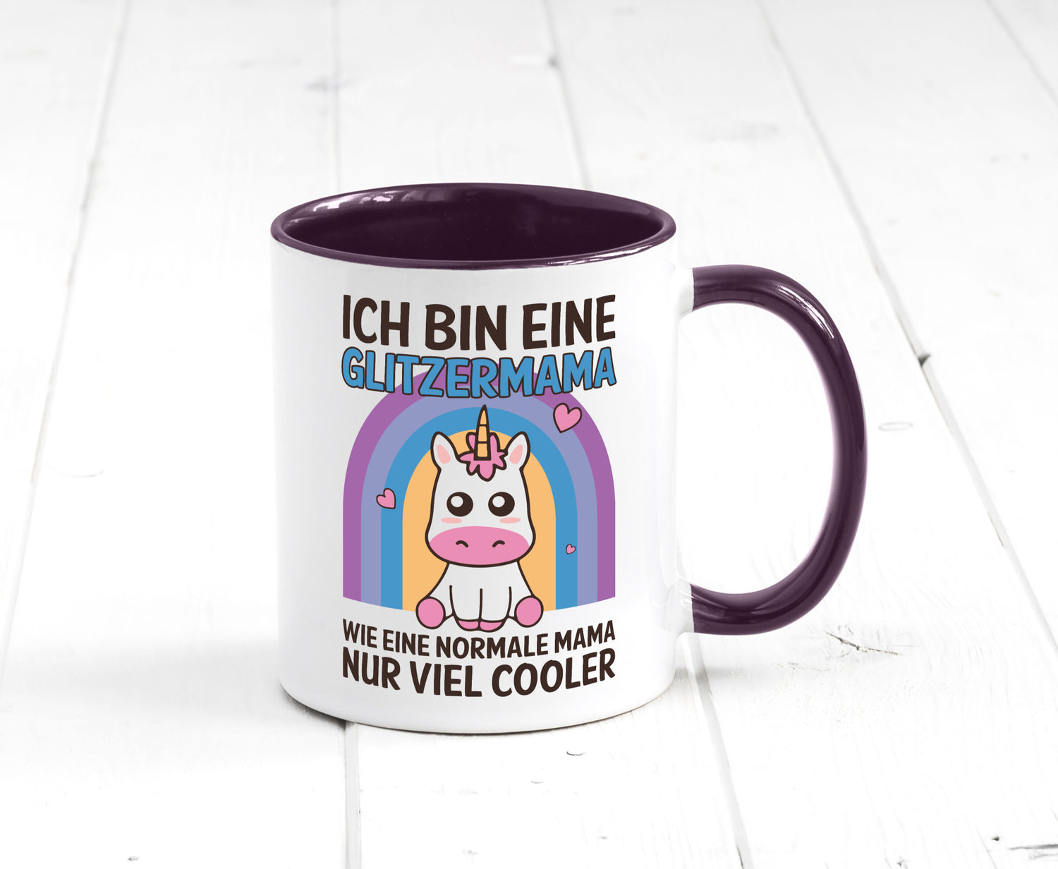 Glitzermama, wie normal, nur cooler | Einhorn Geschenkidee Familie Humor Tasse