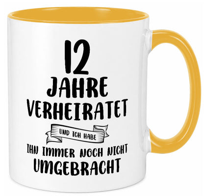 12 Jahre Verheiratet, immer noch am Leben! Geschenkidee Humor Tasse
