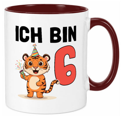 6. Geburtstag | 6 Jahre Tiger lustiger Spruch Geschenk Geschenkidee Tasse