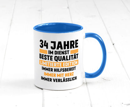 34 Jahre im Dienst | Jubiläum Arbeit v2 Humor Kollegen Büro Geschenkidee Tasse