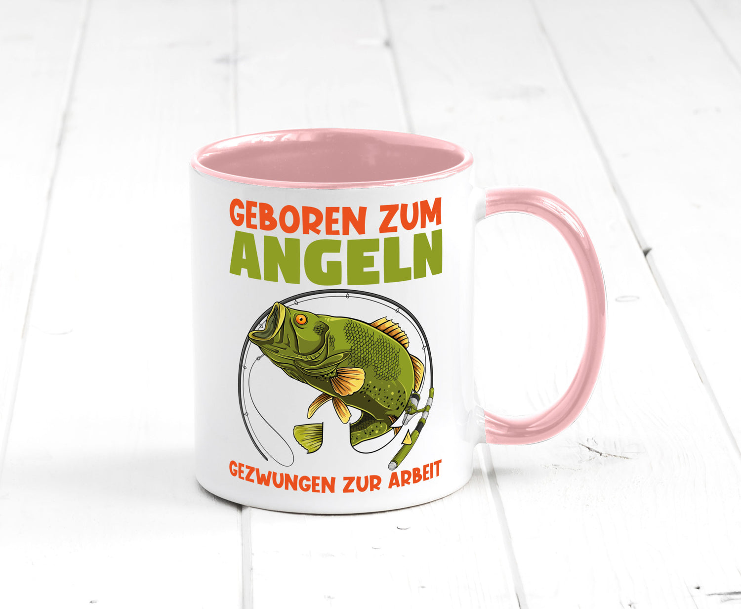 Geboren zum Angeln | Angler Tasse Fischer Spruch Humor Geschenkidee