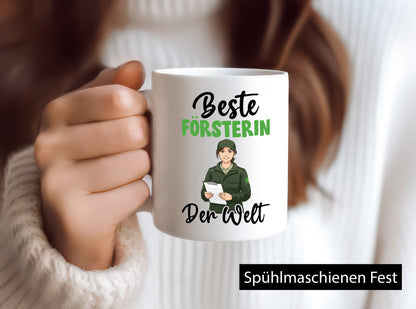 Beste Försterin | Forst Arbeit v2 lustiger Spruch Geschenk Kollegen Büro Tasse