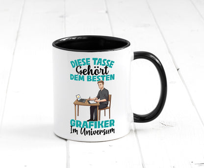 Im Universum: Grafiker | Grafik Design lustiger Spruch Geschenk Humor Tasse