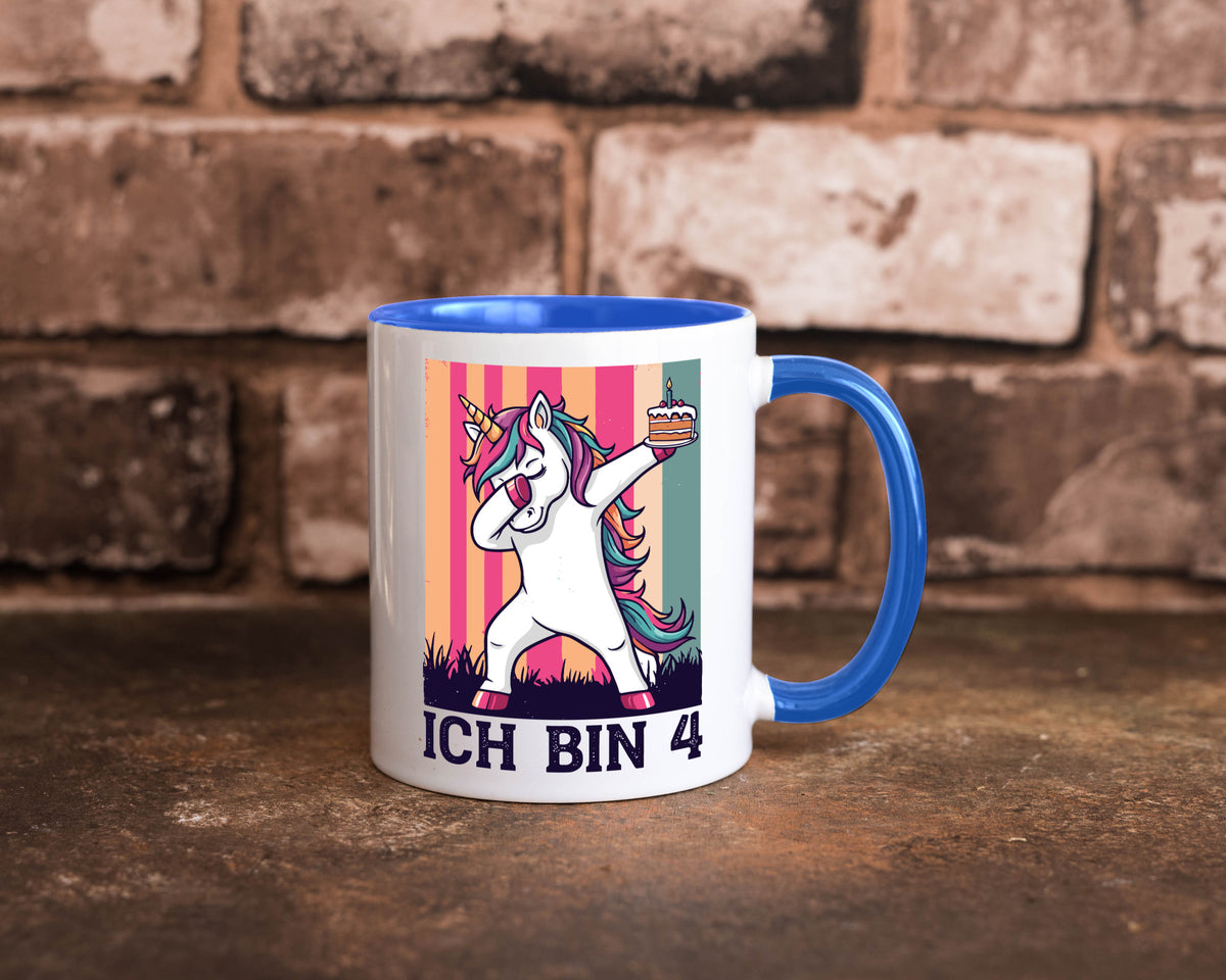 4 Geburtstag | Einhorn Damping Mädchen lustig Geschenkidee Geschenk Tasse