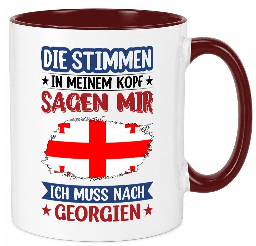 Georgien | Urlaub Stimmen in meinem Kopf Traumland Geschenkidee Humor Tasse