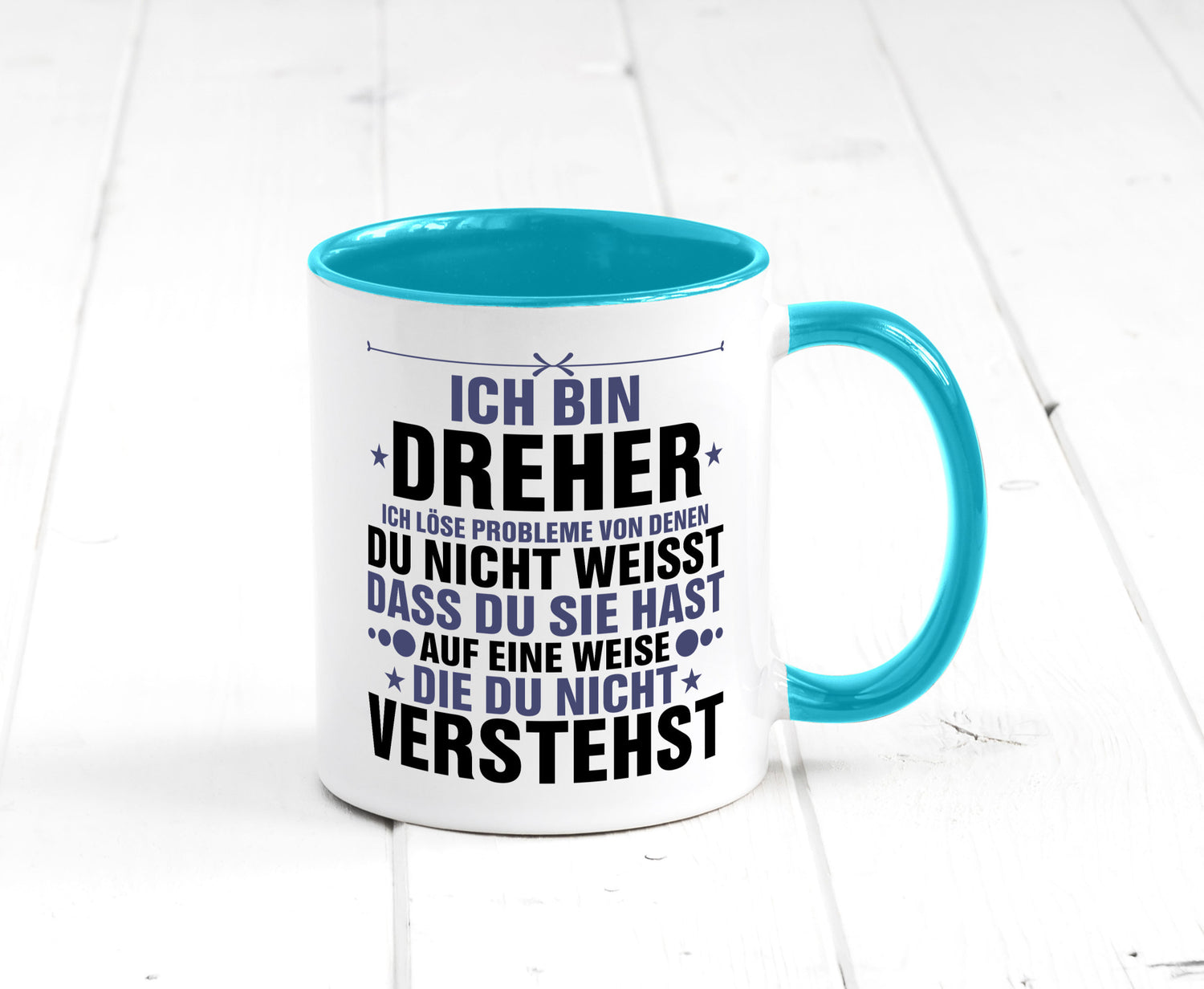 Löse Probleme: Dreher | Fräser lustiger Spruch Geschenk Humor Geschenkidee Tasse