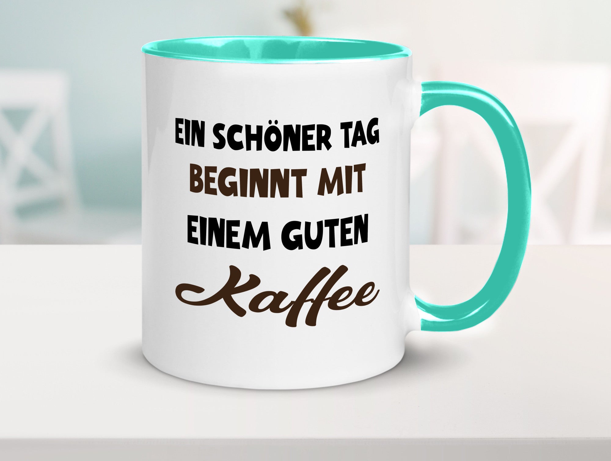 Ein Schöner Tag beginnt mit einem guten Kaffee Geschenk Humor Geschenkidee