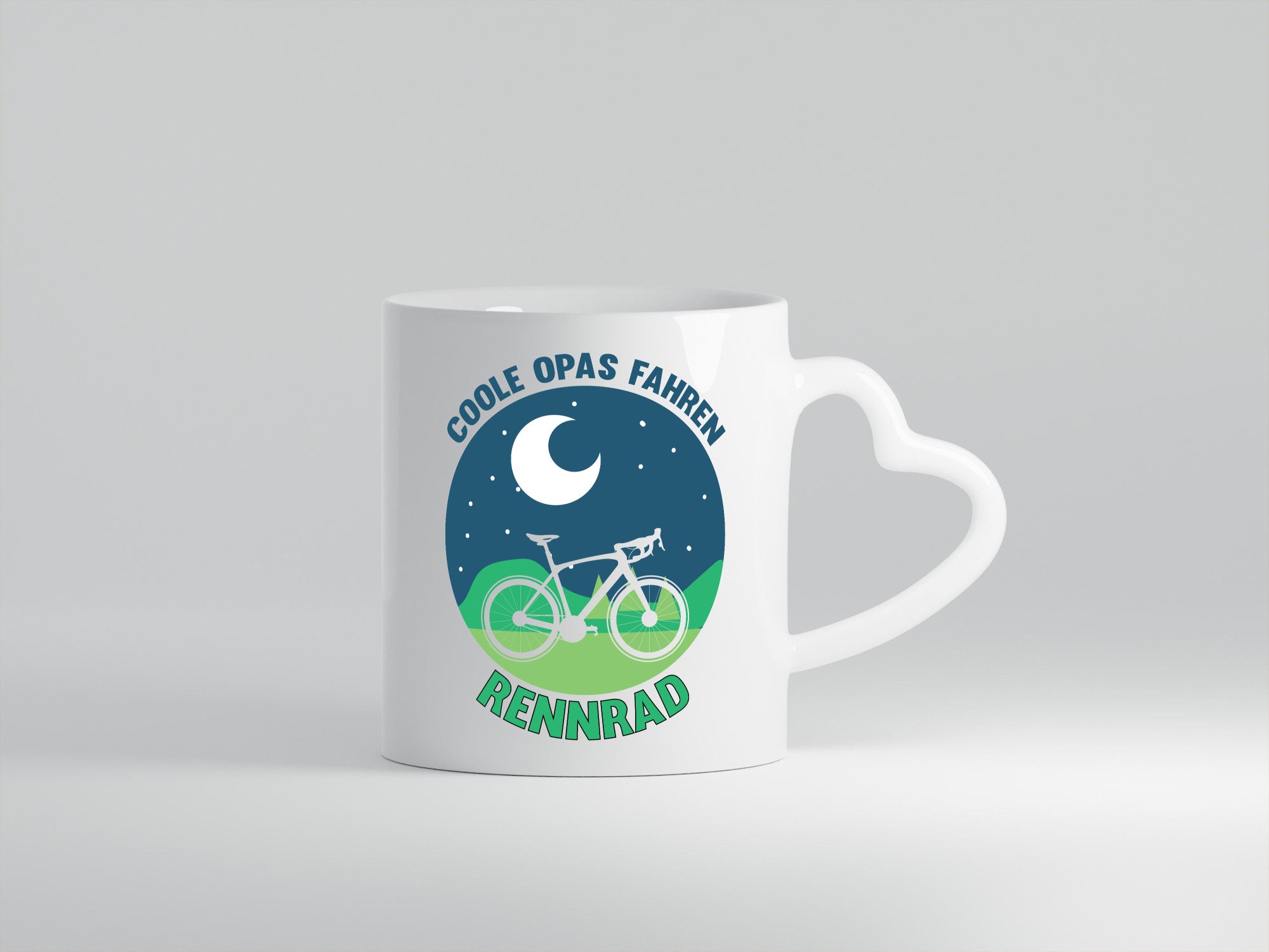 Coole Opas fahren Rennrad | Mond Landschaft Geschenk Familie Geschenkidee