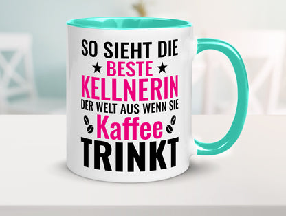 Kaffee trinkt: Kellnerin | Beruf kellnern Bedienung Humor Arbeit Kollegen Büro
