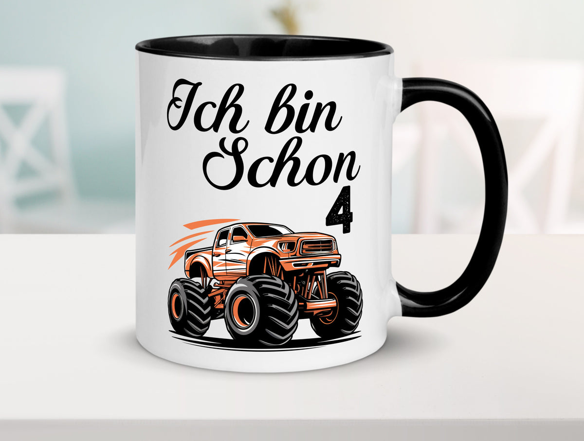 4. Geburtstag | Monster truck 4 Jahre Geschenkidee Humor Tasse